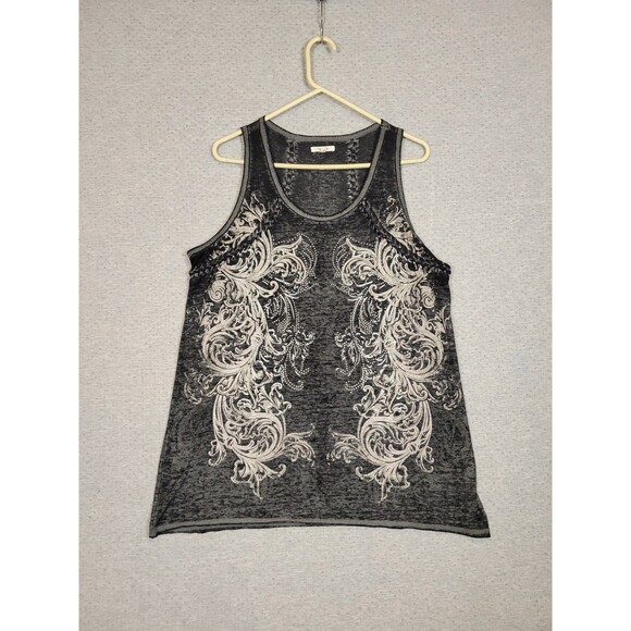 Y2K Style Semi Sheer Burnout Long Tank Top Womens XL Indie Festival By Maurices - Picture 8 of 13